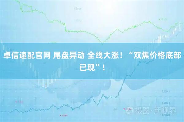 卓信速配官网 尾盘异动 全线大涨！“双焦价格底部已现”！